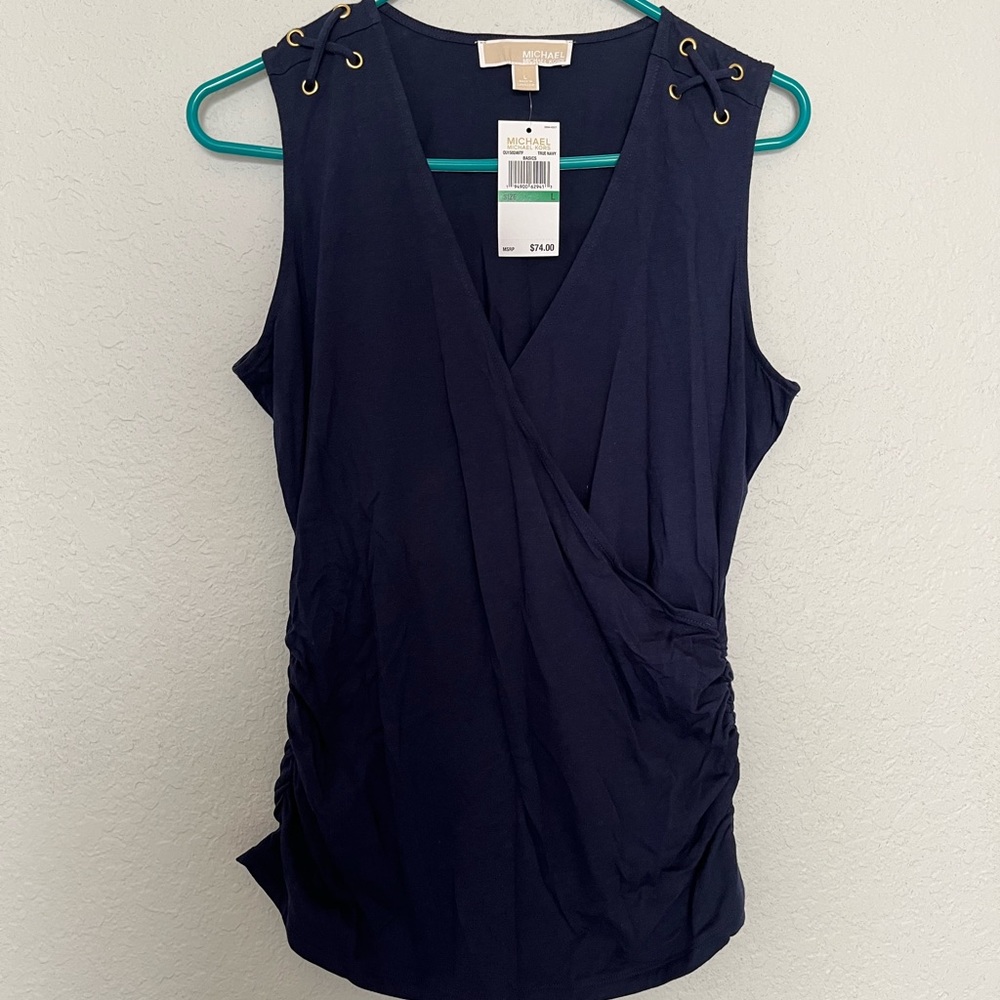 michael kors basics Sleeveless True Navy (blue) V neck